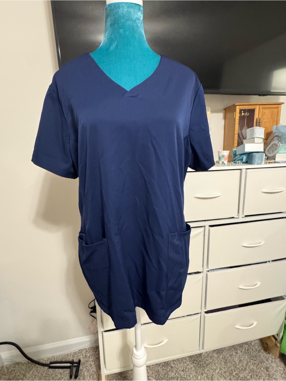 Healing Hands Women’s Blue Scrub Top